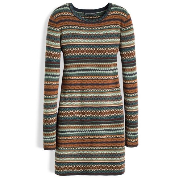 Peruvian Connection Zenima Sweater Dress Womens XL Fair Isle Espresso Multicolor - Picture 1 of 9